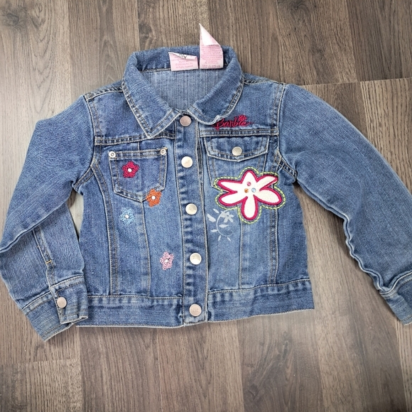 Vintage 2004 Barbie Avenue Embroidered Denim Jacket Double-sided Size 5 - Picture 1 of 10